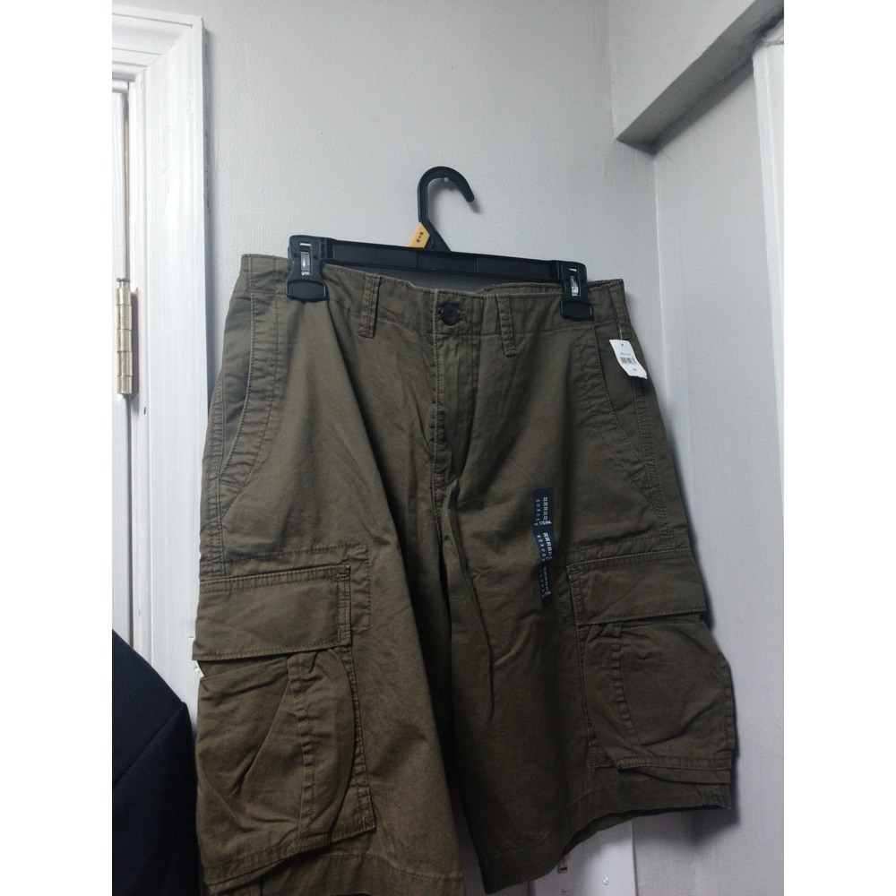 Gap  Khaki Live In Men's Green Cargo Shorts 100% Cotton Size  33 NEW